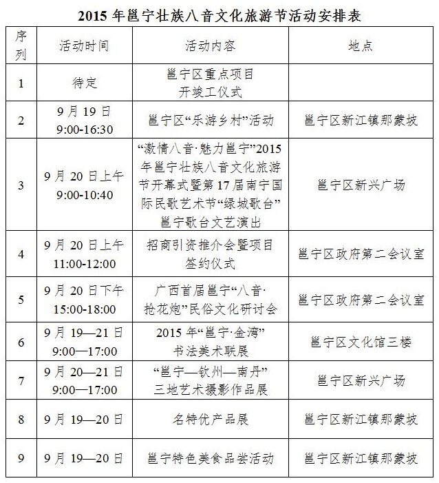 南寧邕寧八音文化旅游節(jié)將開幕 呈現(xiàn)7大亮點